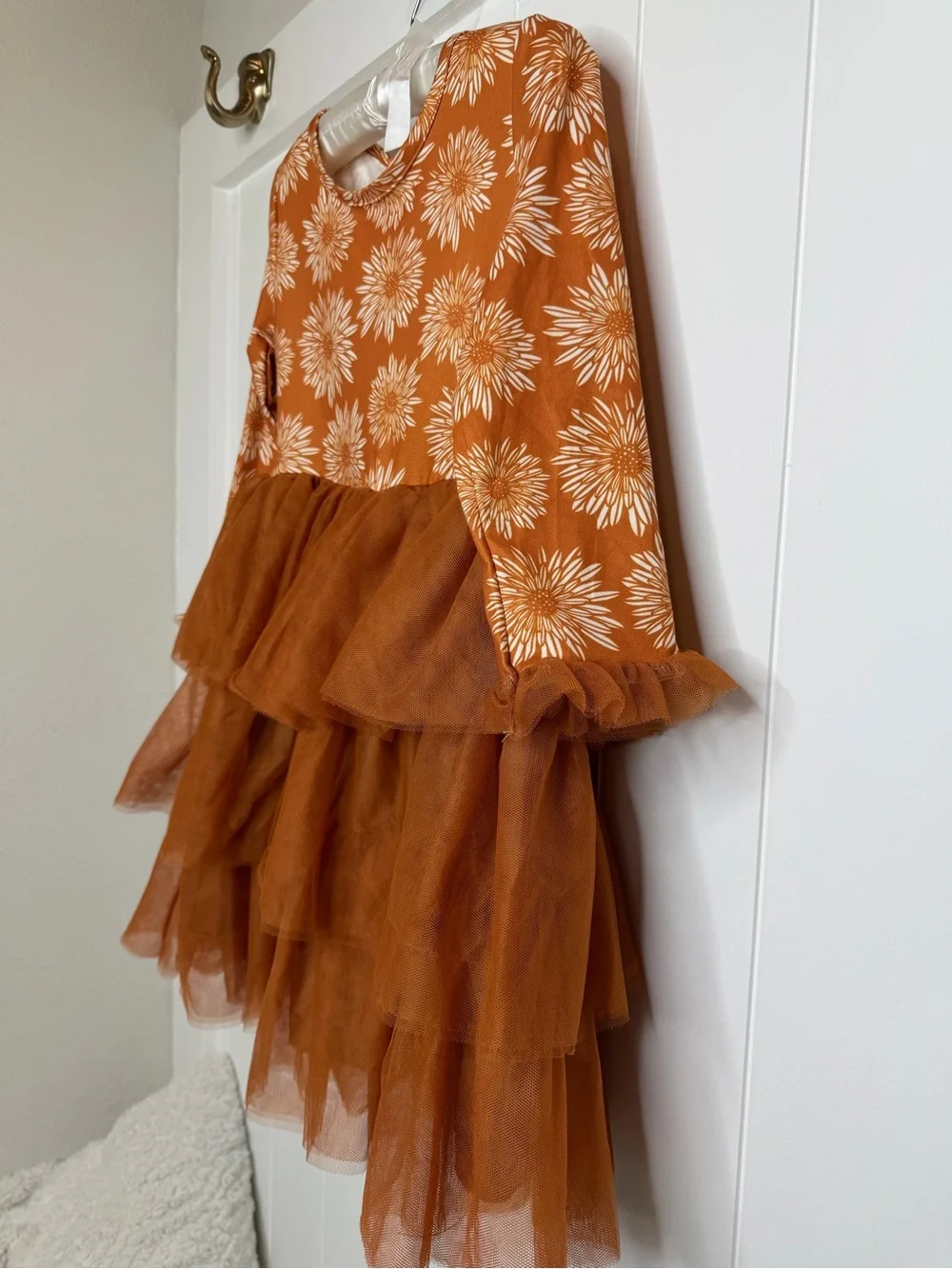Rust Daisy Tiered Tulle Girls' Costume Dress